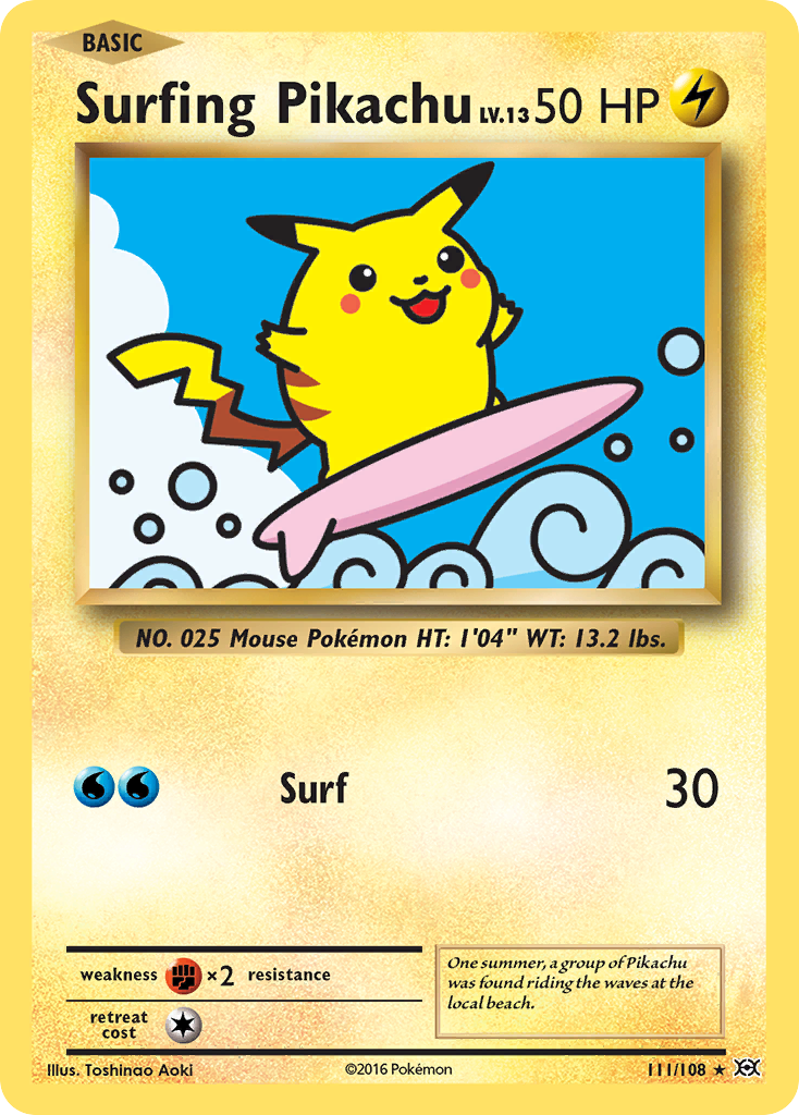 Surfing Pikachu (111/108) [XY: Evolutions] | Mindsight Gaming