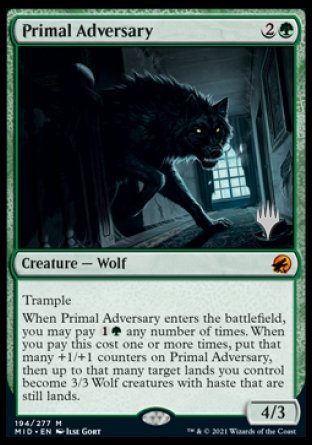 Primal Adversary (Promo Pack) [Innistrad: Midnight Hunt Promos] | Mindsight Gaming