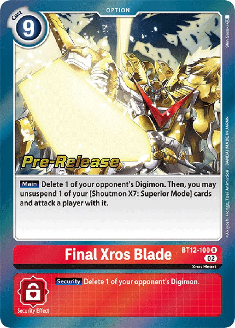 Final Xros Blade [BT12-100] [Across Time Pre-Release Cards] | Mindsight Gaming