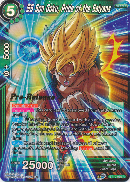 SS Son Goku, Pride of the Saiyans (BT10-065) [Rise of the Unison Warrior Prerelease Promos] | Mindsight Gaming