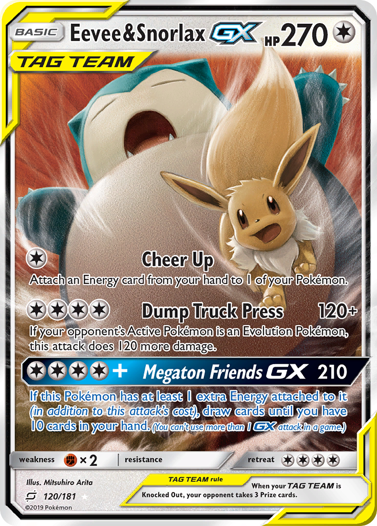 Eevee & Snorlax GX (120/181) [Sun & Moon: Team Up] | Mindsight Gaming