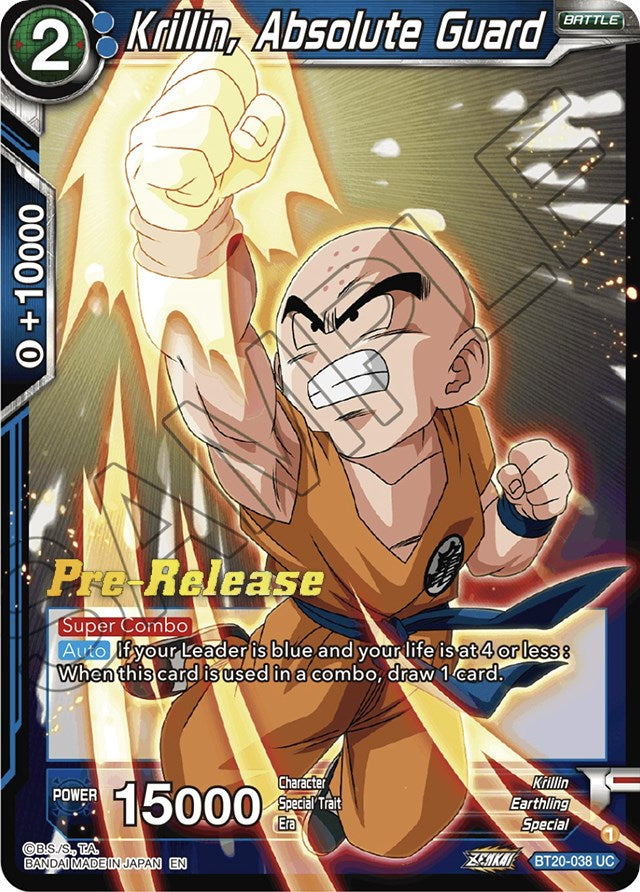 Krillin, Absolute Guard (BT20-038) [Power Absorbed Prerelease Promos] | Mindsight Gaming