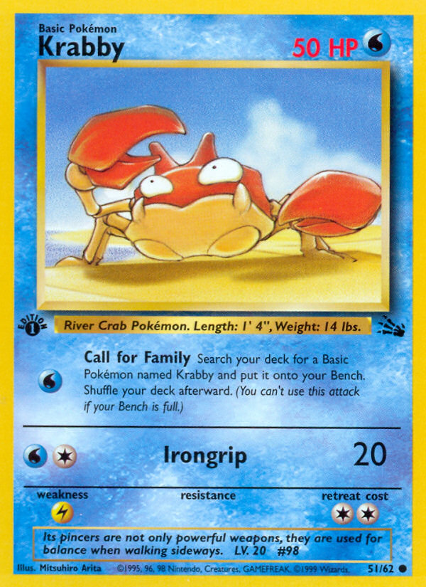 Krabby (51/62) [Fossil 1st Edition] | Mindsight Gaming