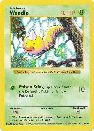 Weedle (69/102) [Base Set Shadowless Unlimited] | Mindsight Gaming