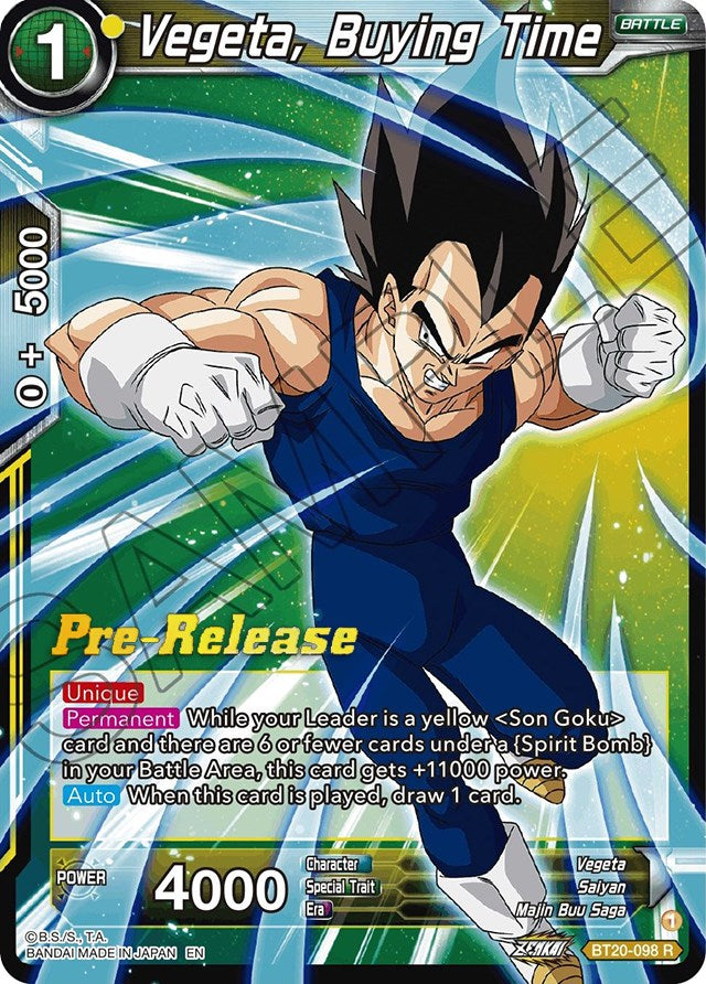 Vegeta, Buying Time (BT20-098) [Power Absorbed Prerelease Promos] | Mindsight Gaming