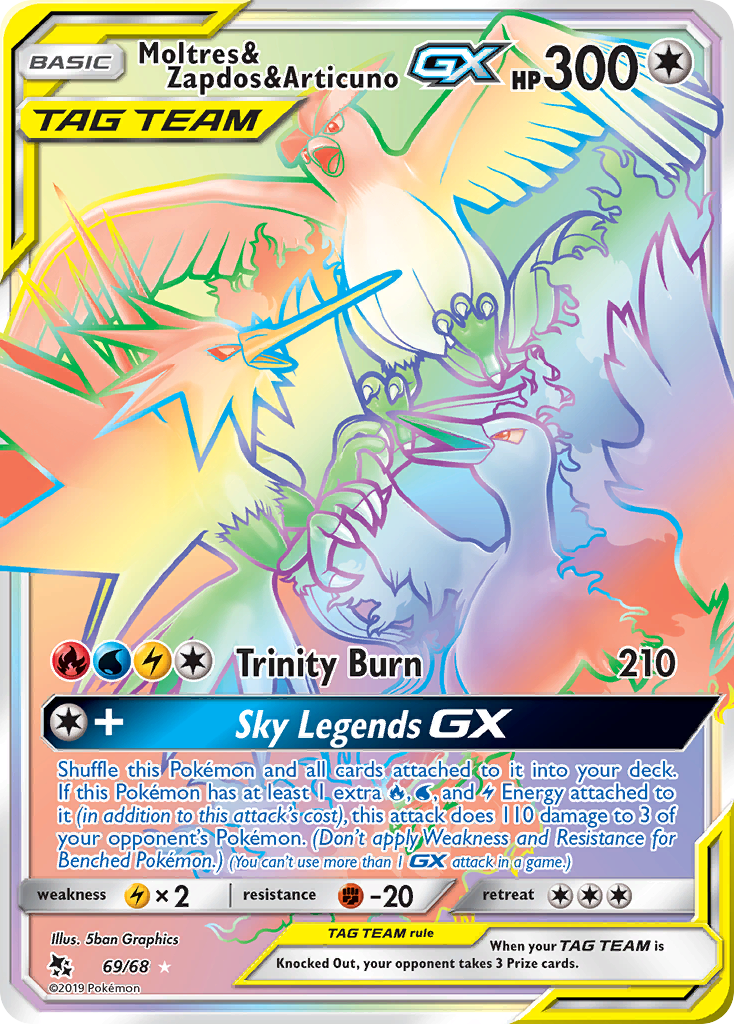 Moltres & Zapdos & Articuno GX (69/68) [Sun & Moon: Hidden Fates] | Mindsight Gaming