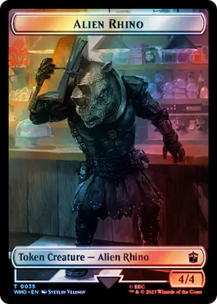 Alien Rhino // Treasure (0060) Double-Sided Token (Surge Foil) [Doctor Who Tokens] | Mindsight Gaming
