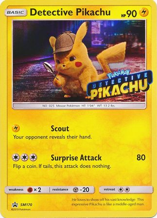 Detective Pikachu (SM170) (Detective Pikachu Stamped) [Sun & Moon: Black Star Promos] | Mindsight Gaming