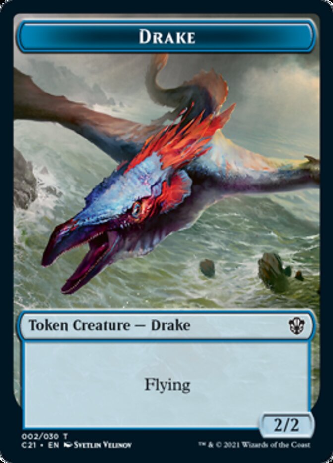 Drake // Elemental (002) Token [Commander 2021 Tokens] | Mindsight Gaming