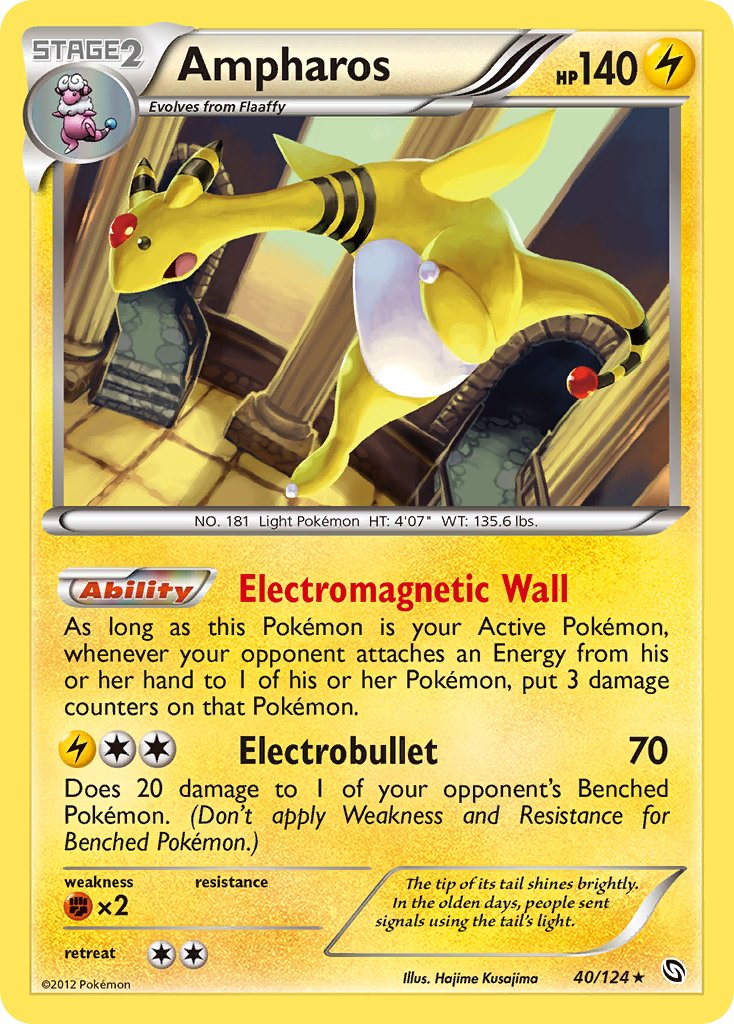 Ampharos (40/124) (Cosmos Holo) (Blister Exclusive) [Black & White: Dragons Exalted] | Mindsight Gaming