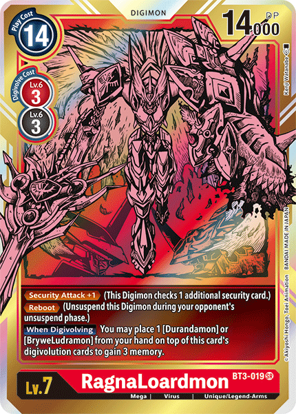 RagnaLoardmon [BT3-019] (Alternate Art) [Release Special Booster Ver.1.5] | Mindsight Gaming