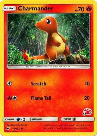 Charmander (18/147) (Charizard Stamp #42) [Battle Academy 2020] | Mindsight Gaming