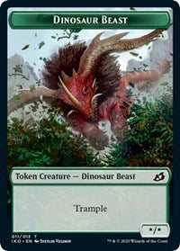 Dinosaur Beast // Human Soldier (003) Double-sided Token [Ikoria: Lair of Behemoths Tokens] | Mindsight Gaming