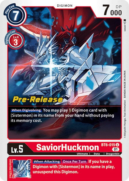 SaviorHuckmon [BT6-015] [Double Diamond Pre-Release Cards] | Mindsight Gaming