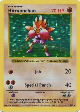 Hitmonchan (7/102) [Base Set Shadowless Unlimited] | Mindsight Gaming