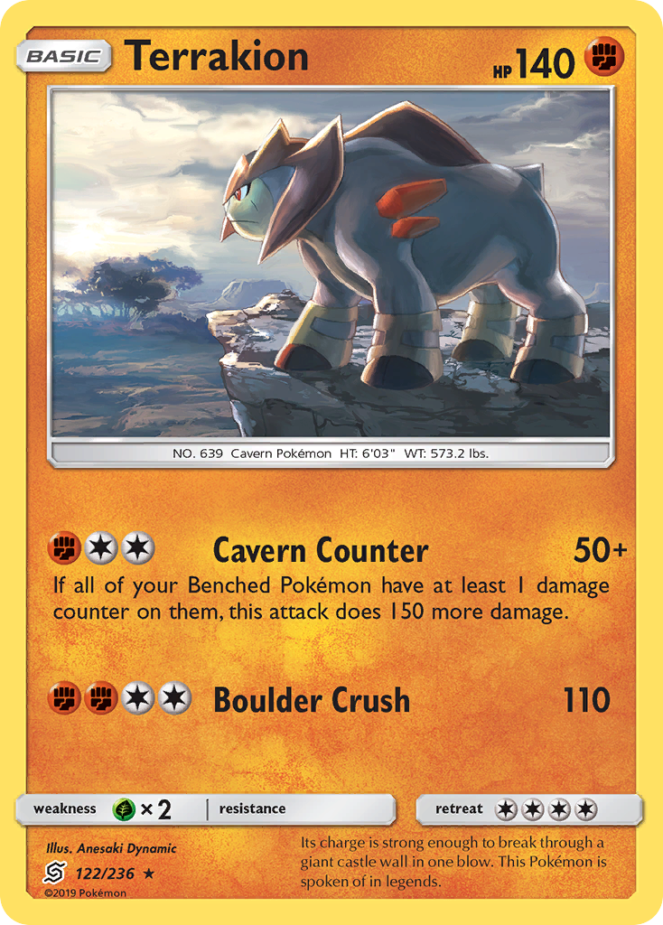 Terrakion (122/236) [Sun & Moon: Unified Minds] | Mindsight Gaming