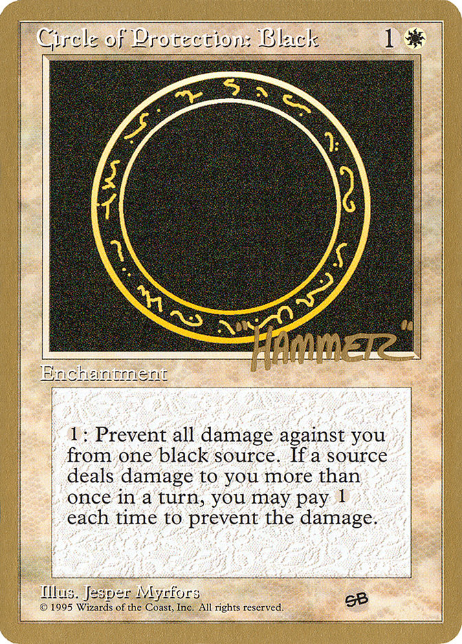 Circle of Protection: Black (Shawn "Hammer" Regnier) (SB) [Pro Tour Collector Set] | Mindsight Gaming