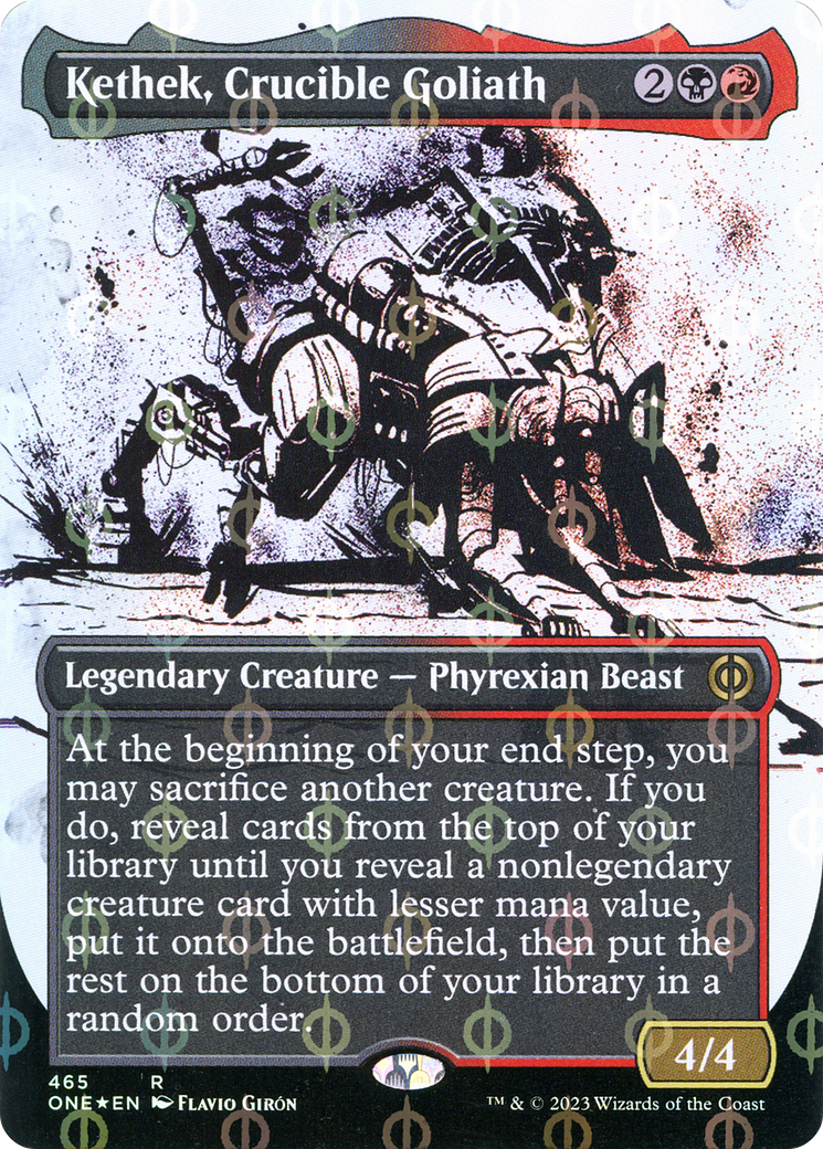 Kethek, Crucible Goliath (Borderless Ichor Step-and-Compleat Foil) [Phyrexia: All Will Be One] | Mindsight Gaming