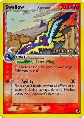 Swellow (40/101) (Delta Species) (Stamped) [EX: Dragon Frontiers] | Mindsight Gaming