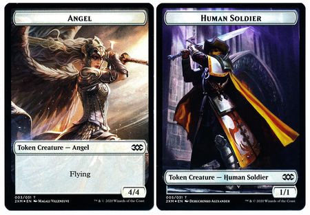 Angel // Human Soldier Double-sided Token [Double Masters Tokens] | Mindsight Gaming