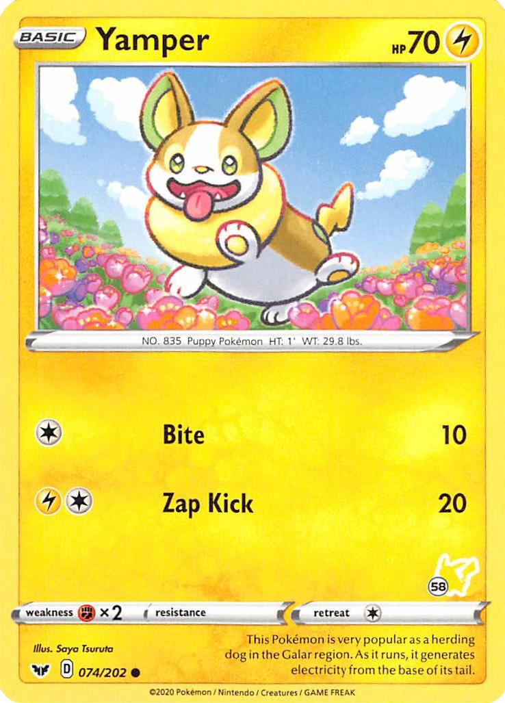 Yamper (074/202) (Pikachu Stamp #58) [Battle Academy 2022] | Mindsight Gaming