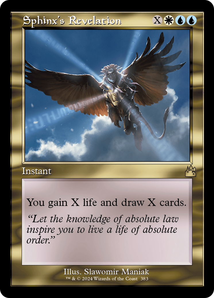 Sphinx's Revelation (Retro Frame) [Ravnica Remastered] | Mindsight Gaming