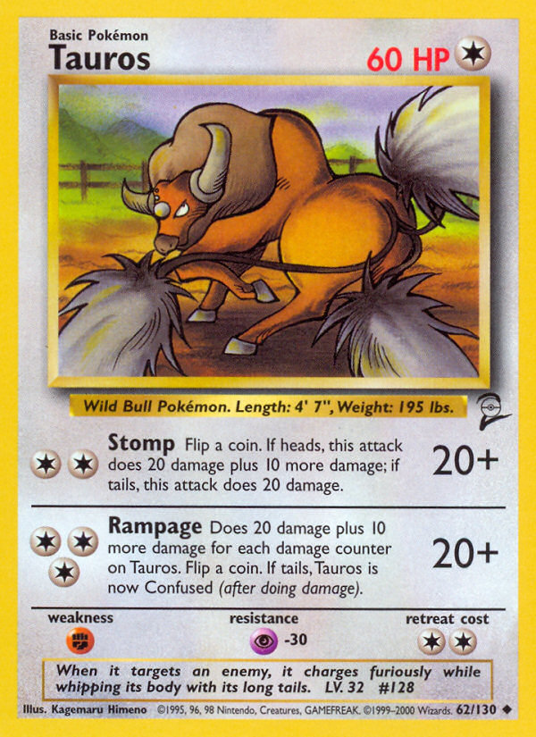 Tauros (62/130) [Base Set 2] | Mindsight Gaming