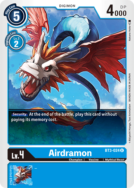 Airdramon [BT3-024] [Release Special Booster Ver.1.5] | Mindsight Gaming