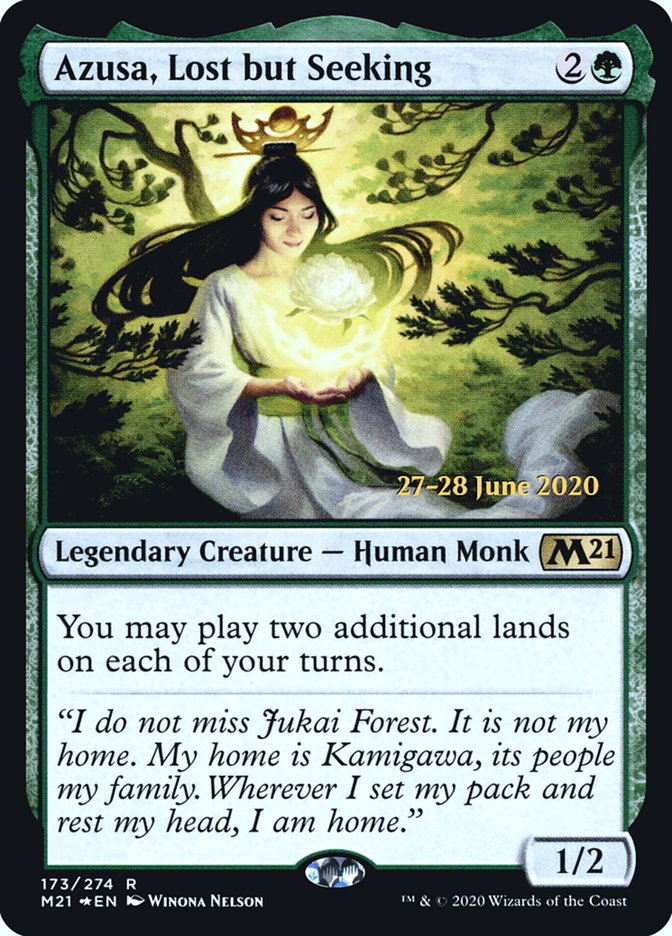 Azusa, Lost but Seeking  [Core Set 2021 Prerelease Promos] | Mindsight Gaming