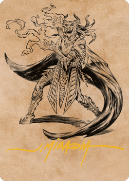 Livaan, Cultist of Tiamat Art Card (Gold-Stamped Signature) [Commander Legends: Battle for Baldur's Gate Art Series] | Mindsight Gaming