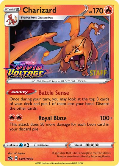 Charizard (SWSH066) (Staff Prerelease Promo) [Sword & Shield: Black Star Promos] | Mindsight Gaming