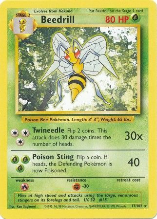 Beedrill (17/102) [Base Set Unlimited] | Mindsight Gaming