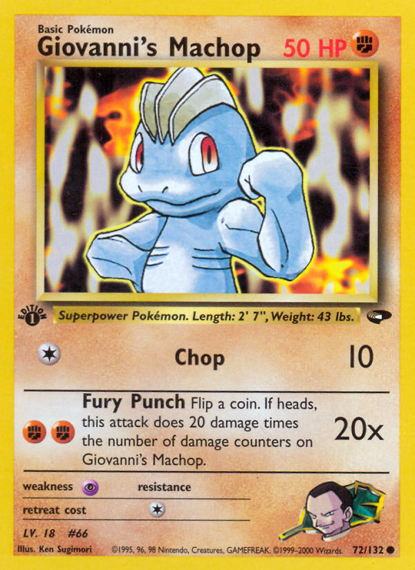 Giovanni's Machop (72/132) [Gym Challenge 1st Edition] | Mindsight Gaming