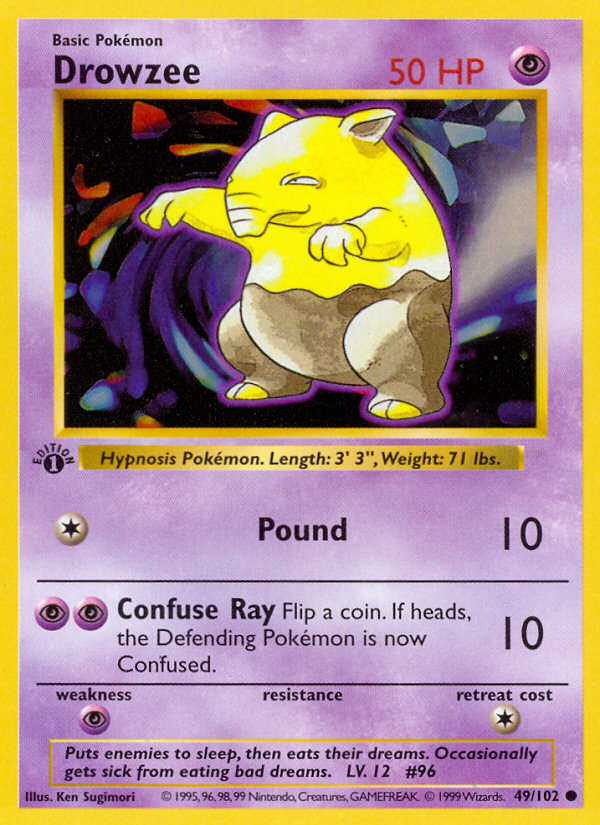 Drowzee (49/102) (Shadowless) [Base Set 1st Edition] | Mindsight Gaming