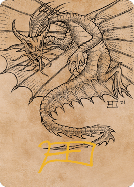 Ancient Gold Dragon Art Card (44) (Gold-Stamped Signature) [Commander Legends: Battle for Baldur's Gate Art Series] | Mindsight Gaming