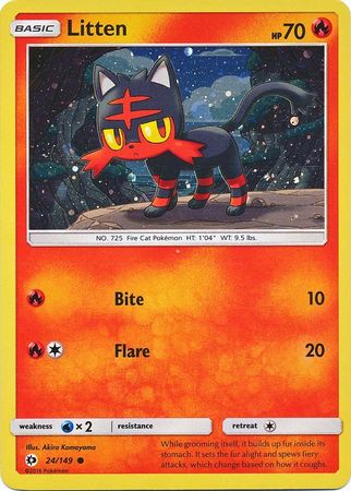 Litten (24/149) (Cosmos Holo) [Sun & Moon: Base Set] | Mindsight Gaming