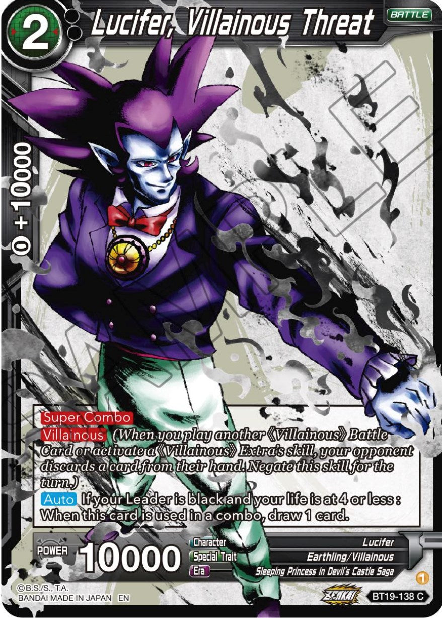 Lucifer, Villainous Threat (BT19-138) [Fighter's Ambition] | Mindsight Gaming