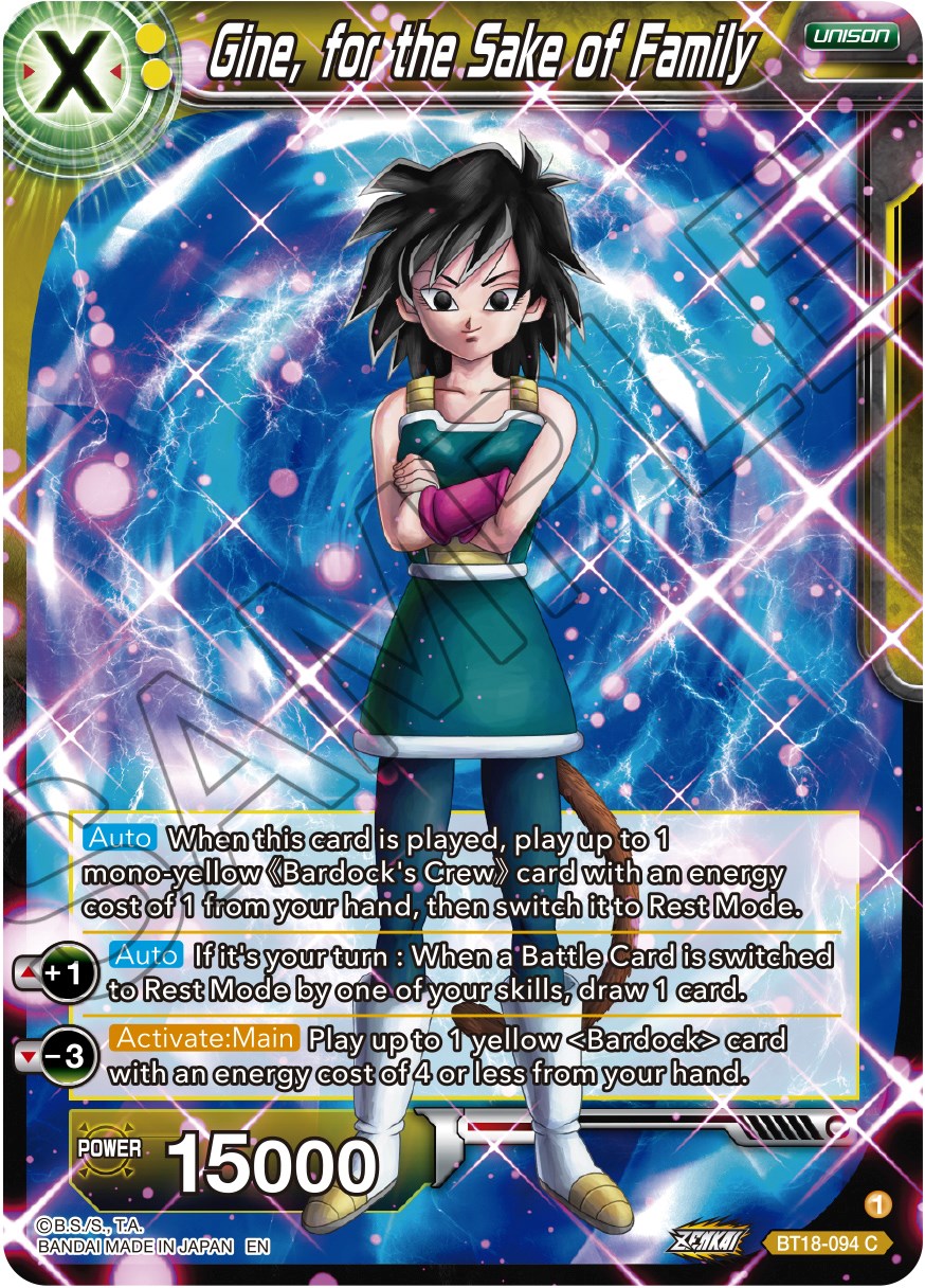 Gine, for the Sake of Family (BT18-094) [Dawn of the Z-Legends] | Mindsight Gaming