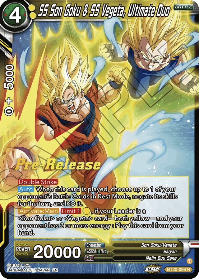 SS Son Goku & SS Vegeta, Ultimate Duo (BT20-096) [Power Absorbed Prerelease Promos] | Mindsight Gaming