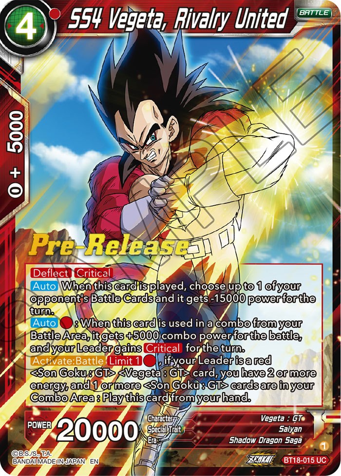 SS4 Vegeta, Rivalry United (BT18-015) [Dawn of the Z-Legends Prerelease Promos] | Mindsight Gaming