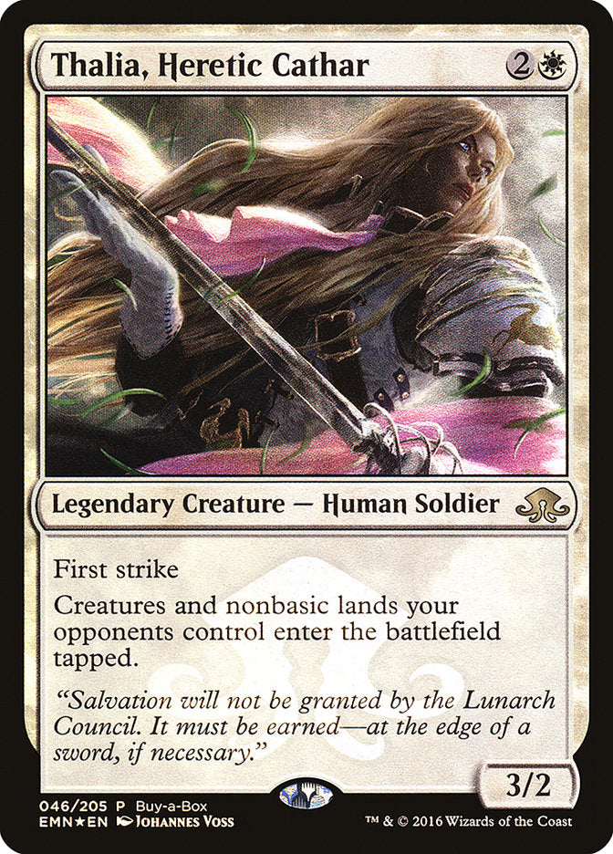 Thalia, Heretic Cathar (Buy-A-Box) [Eldritch Moon Promos] | Mindsight Gaming