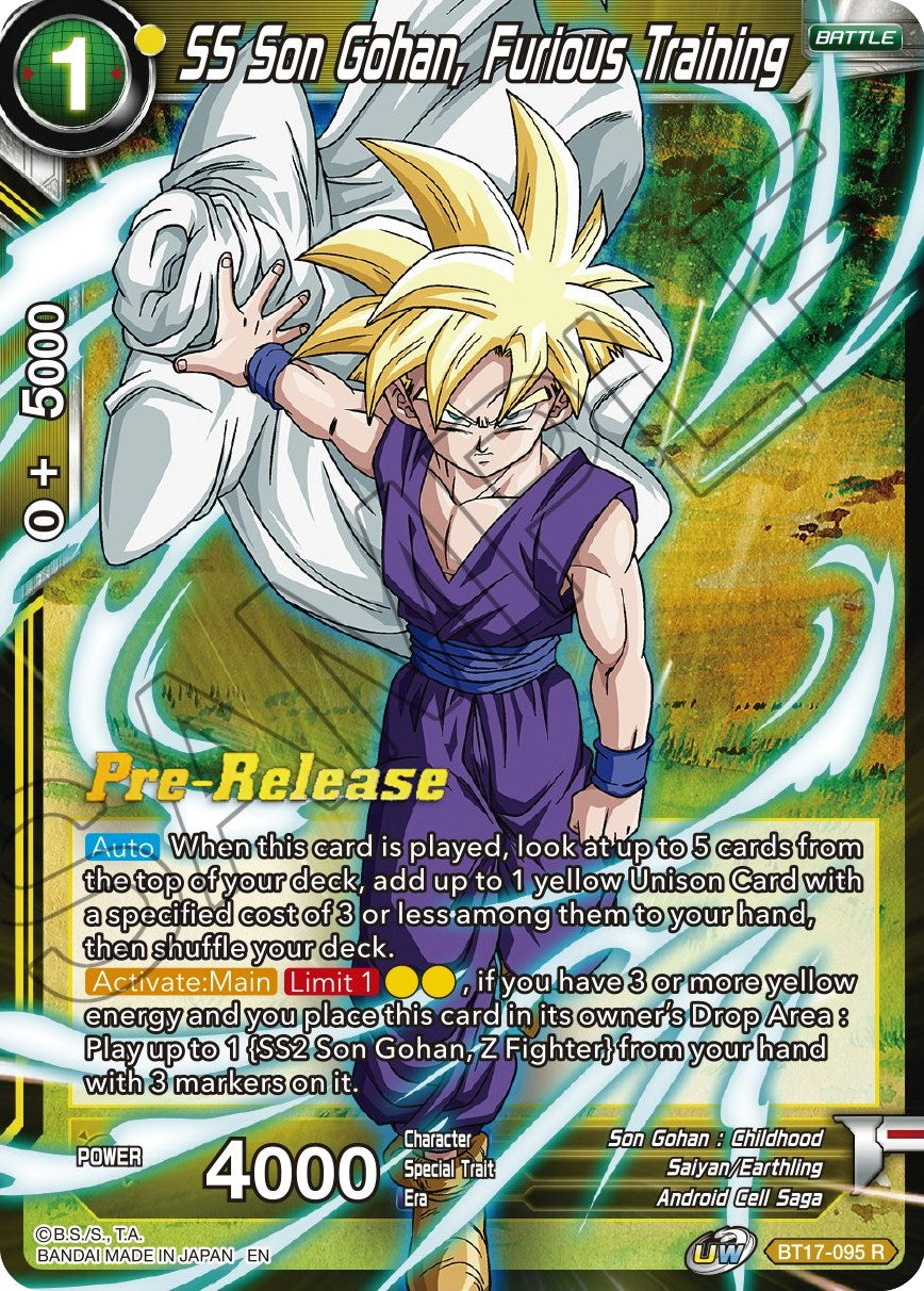 SS Son Gohan, Furious Training (BT17-095) [Ultimate Squad Prerelease Promos] | Mindsight Gaming