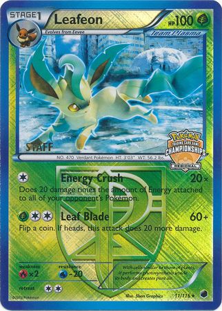 Leafeon (11/116) (Regional Championship Promo Staff) [Black & White: Plasma Freeze] | Mindsight Gaming