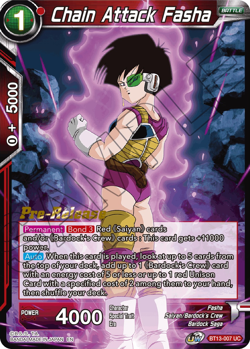 Chain Attack Fasha (BT13-007) [Supreme Rivalry Prerelease Promos] | Mindsight Gaming