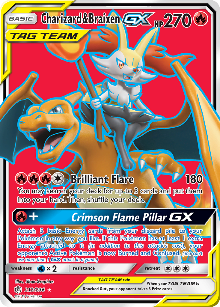 Charizard & Braixen GX (212/236) [Sun & Moon: Cosmic Eclipse] | Mindsight Gaming