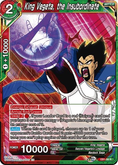 King Vegeta, the Insubordinate (EB1-56) [Battle Evolution Booster] | Mindsight Gaming