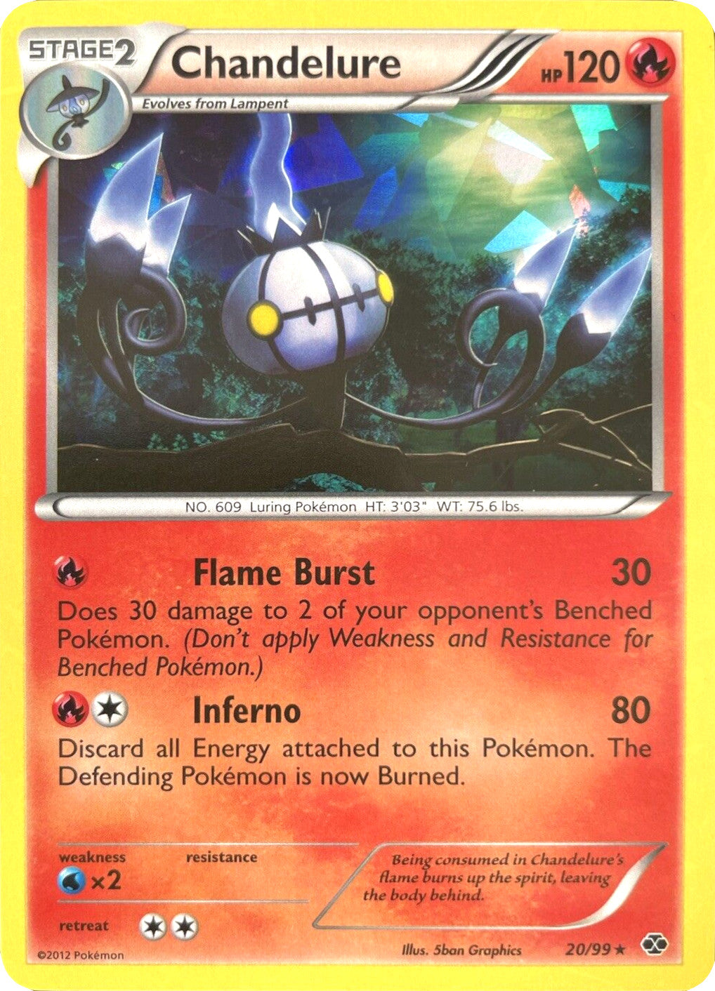 Chandelure (20/99) (Cracked Ice Holo) [Black & White: Next Destinies] | Mindsight Gaming