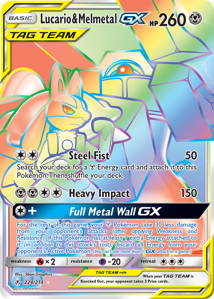 Lucario & Melmetal GX (224/214) [Sun & Moon: Unbroken Bonds] | Mindsight Gaming