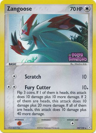 Zangoose (34/110) (Stamped) [EX: Holon Phantoms] | Mindsight Gaming