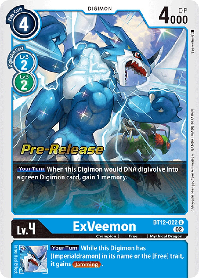 ExVeemon [BT12-022] [Across Time Pre-Release Cards] | Mindsight Gaming